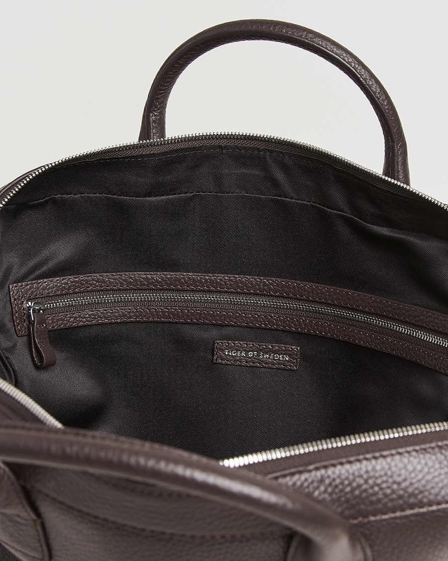 Herren | Tiger of Sweden Beckholmen Leather Briefcase Dark Brown | Tiger of Sweden | Beckholmen Leather Briefcase Dark Brown