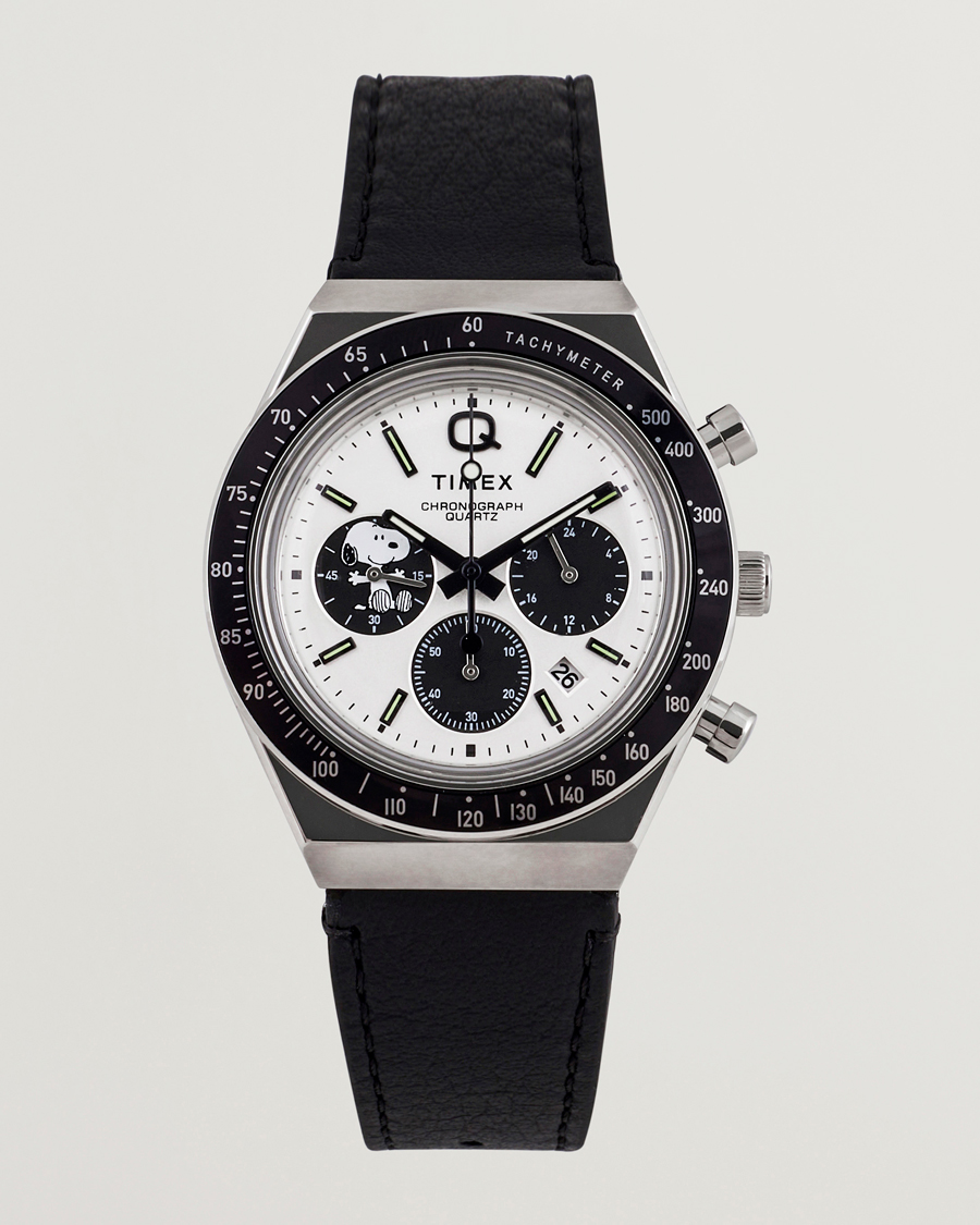 Herren | Timex Q Timex Snoopy Chronograph 40mm White Dial | Timex | Q Snoopy Chronograph 40mm White Dial