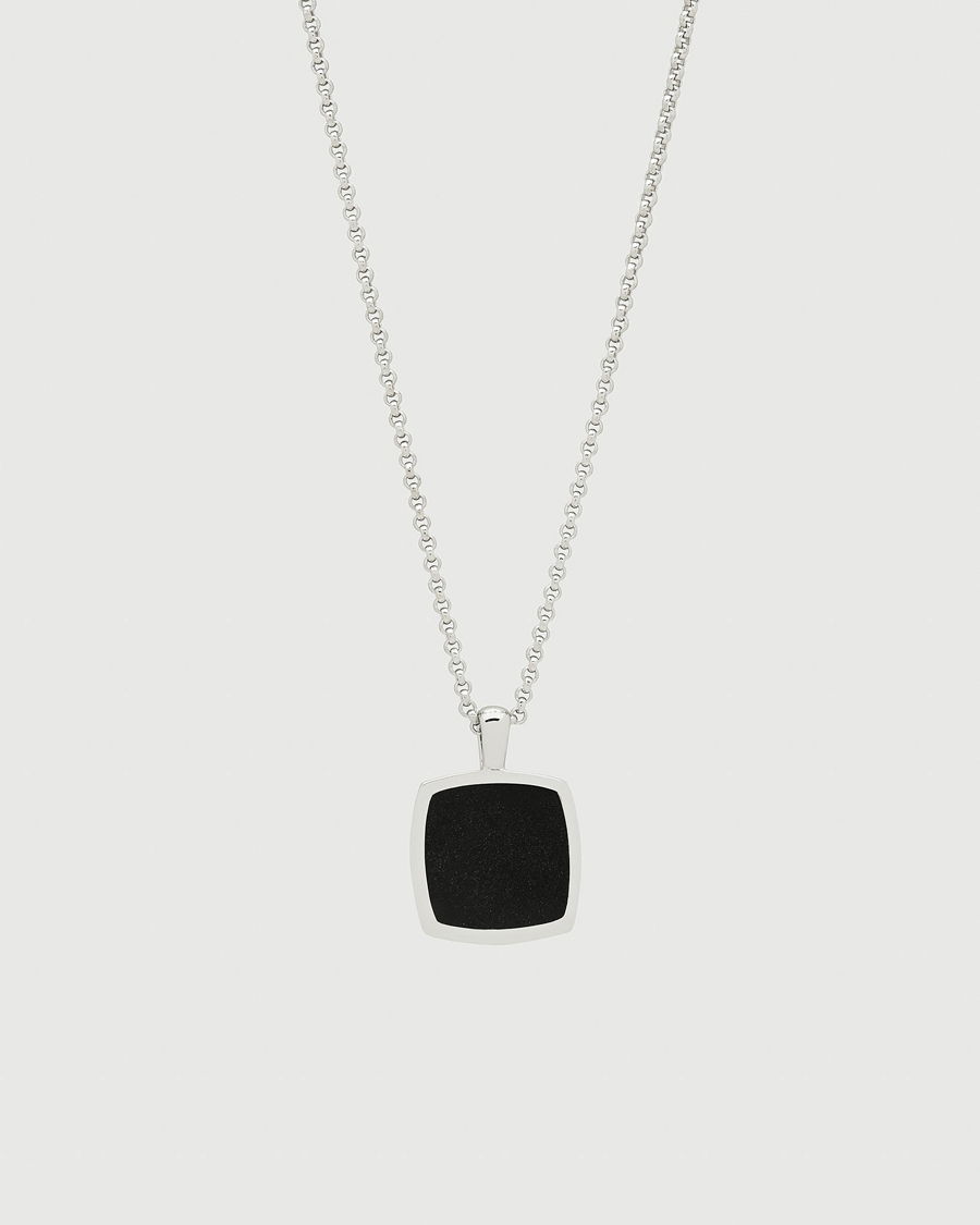 Herren | Tom Wood Cushion Pendant Onyx Silver | Tom Wood | Cushion Pendant Onyx Silver