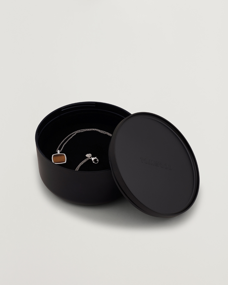 Herren | Schmuck | Tom Wood | Cushion Pendant Tiger Eye Silver