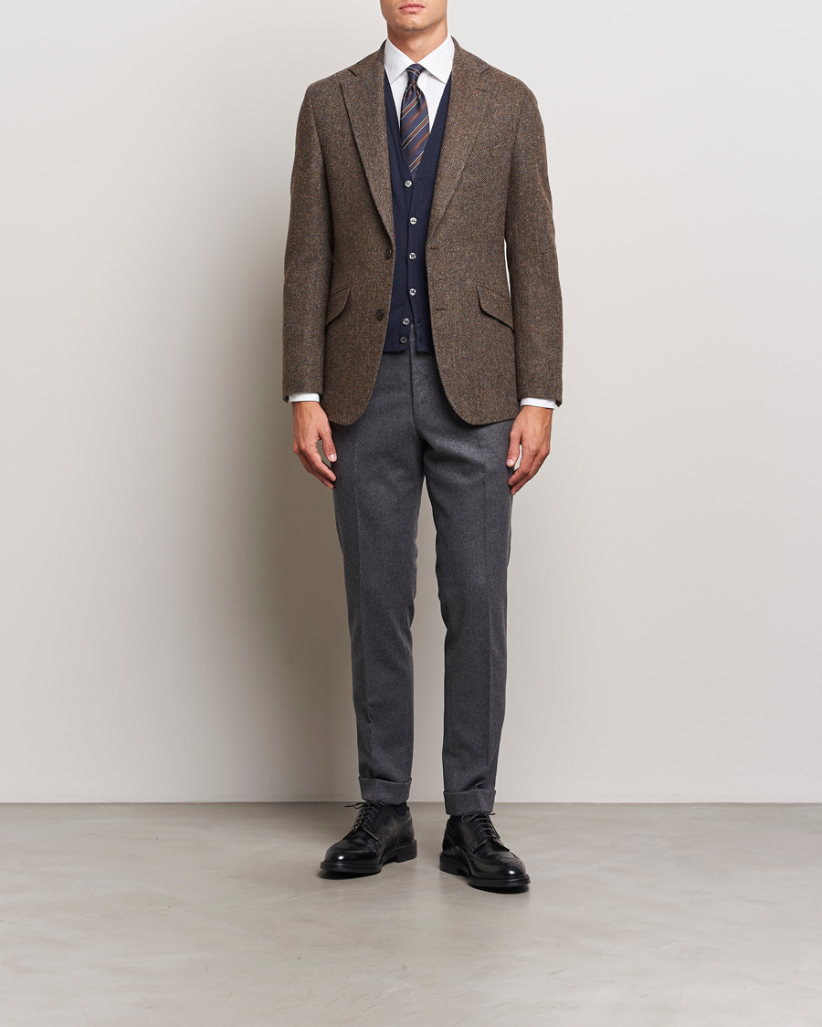 Herren | Sakkos | Walker Slater | Edward Lambswool Herringbone Blazer Brown