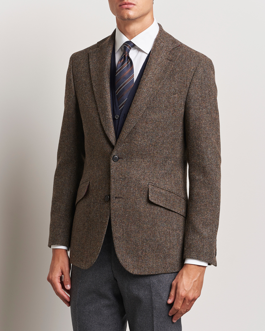 Herren | Sakkos | Walker Slater | Edward Lambswool Herringbone Blazer Brown