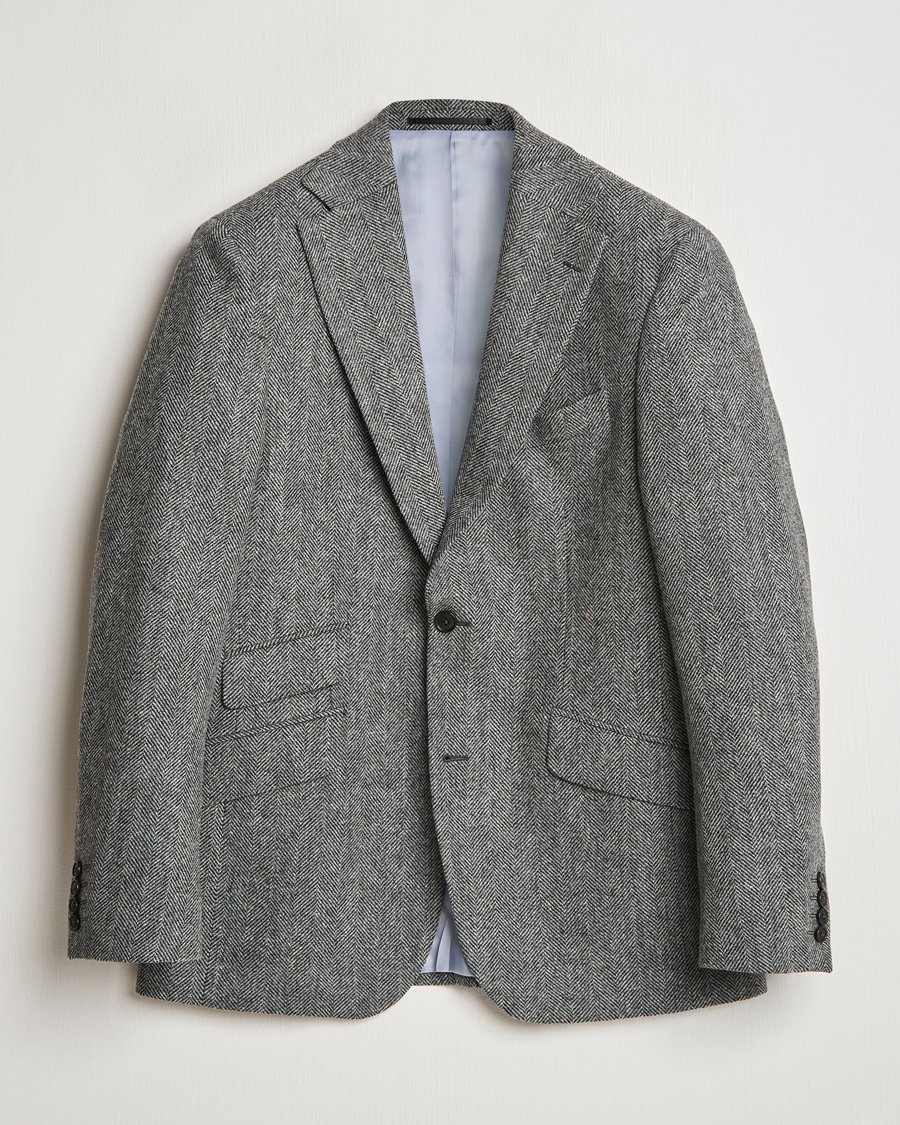 Herren | Sakkos | Walker Slater | Edward Lambswool Herringbone Blazer Dark Grey