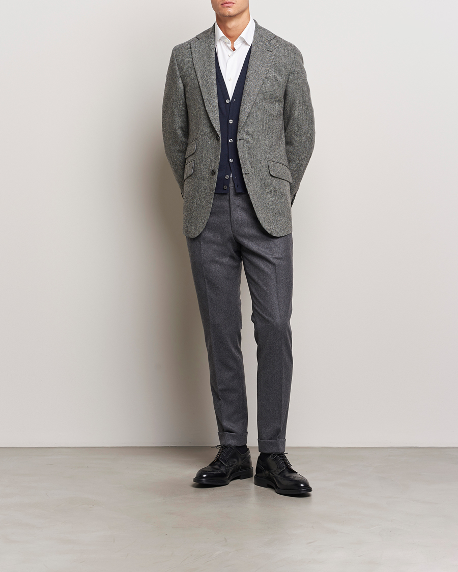Herren | Sakkos | Walker Slater | Edward Lambswool Herringbone Blazer Dark Grey