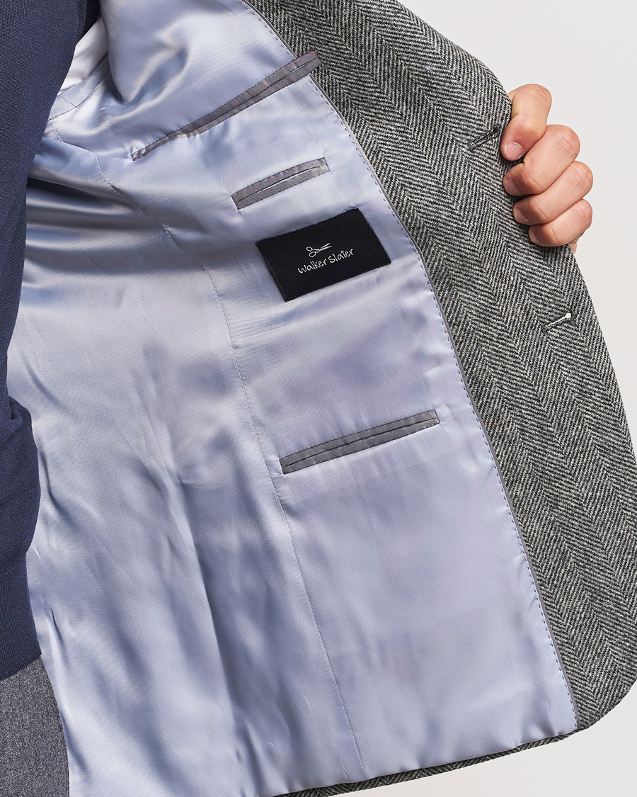 Herren | Sakkos | Walker Slater | Edward Lambswool Herringbone Blazer Dark Grey