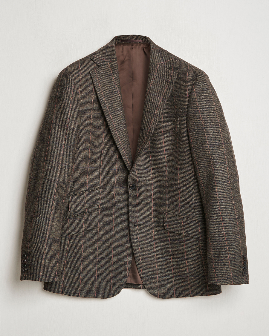 Herren | Sakkos | Walker Slater | Edward Lambswool Windowpane Blazer Brown