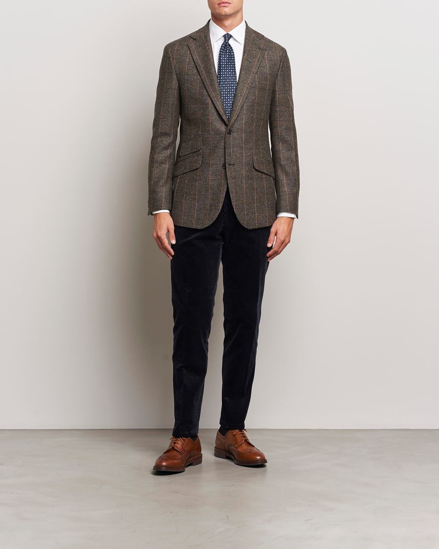 Herren | Sakkos | Walker Slater | Edward Lambswool Windowpane Blazer Brown