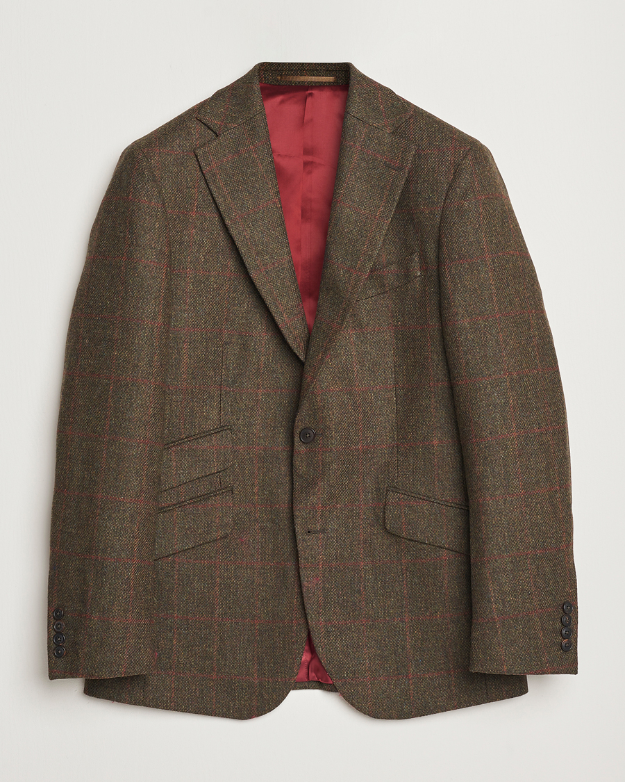 Herren | Sakkos | Walker Slater | Edward Lambswool Windowpane Blazer Green