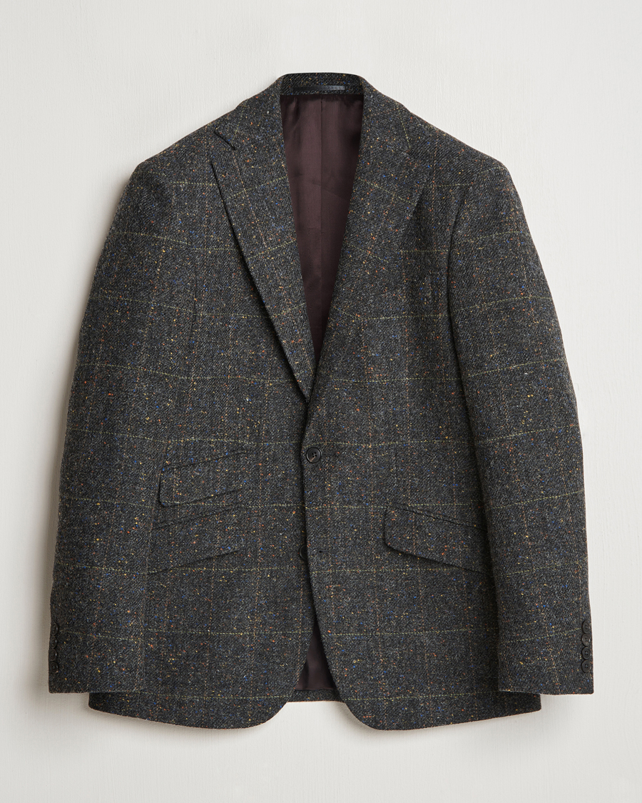 Herren | Sakkos | Walker Slater | Edward Wool Donegal Windowpane Blazer Dark Grey