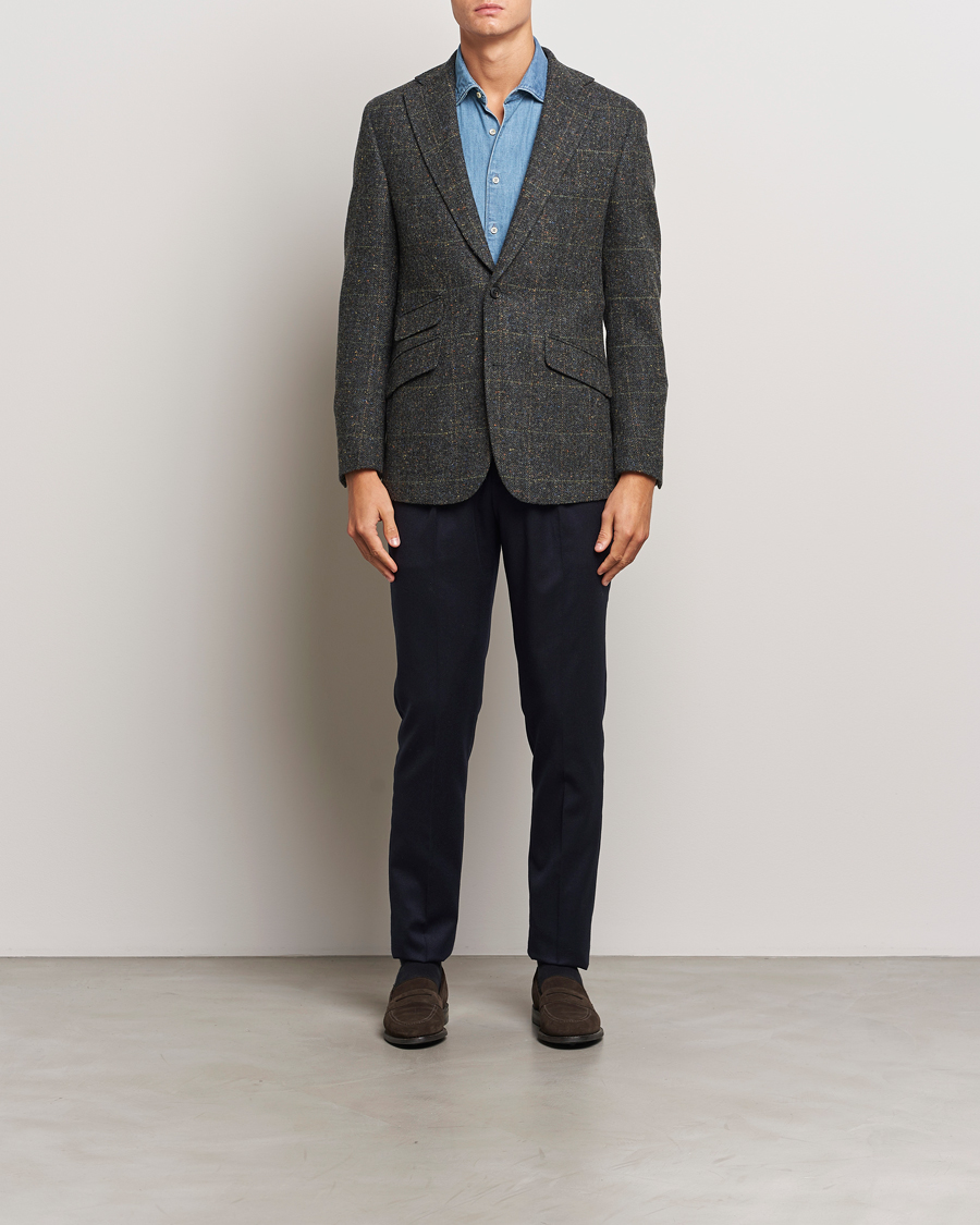 Herren | Sakkos | Walker Slater | Edward Wool Donegal Windowpane Blazer Dark Grey