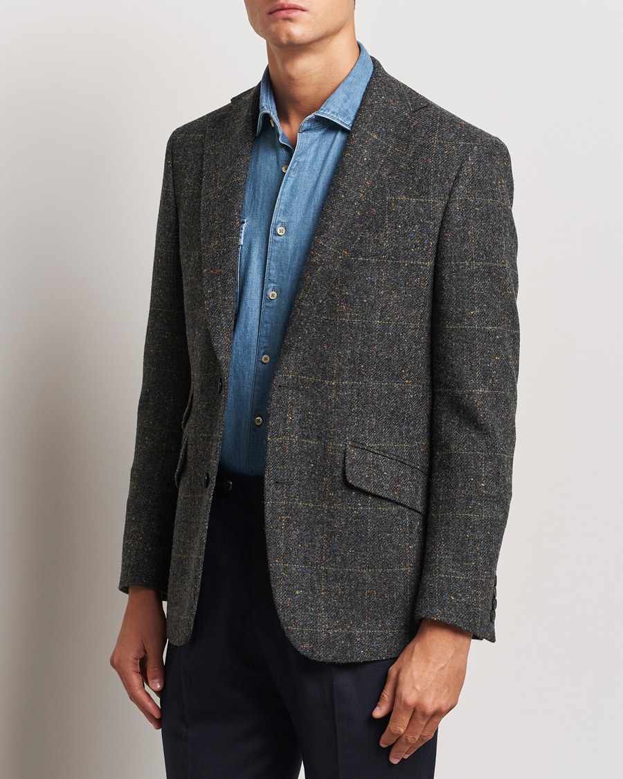 Herren | Sakkos | Walker Slater | Edward Wool Donegal Windowpane Blazer Dark Grey