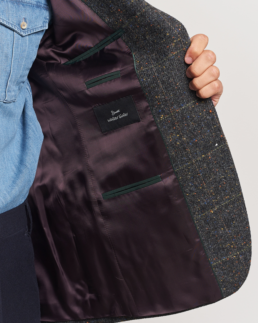 Herren | Sakkos | Walker Slater | Edward Wool Donegal Windowpane Blazer Dark Grey
