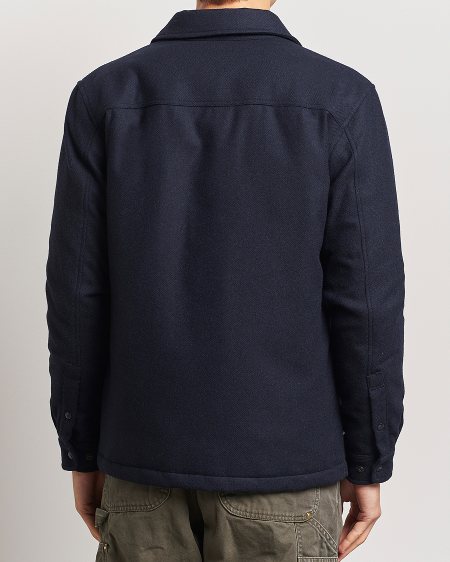 Herren | Jacken | Woolrich | Alaskan Melton Wool Overshirt Melton Blue