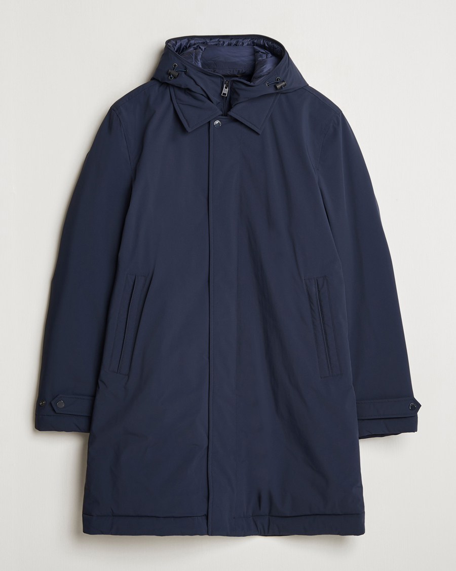 Herren | Jacken | Woolrich | Stretch 2 in 1 Padded Waterproof Carcoat Melton Blue