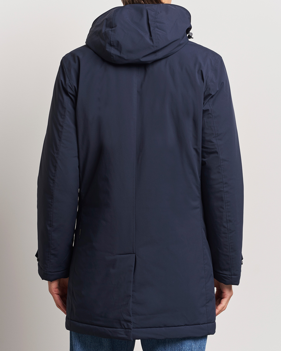 Herren | Jacken | Woolrich | Stretch 2 in 1 Padded Waterproof Carcoat Melton Blue