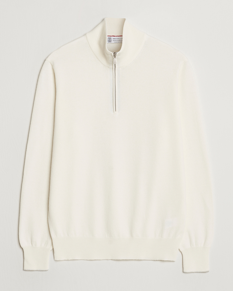 Herren | Pullover | Brunello Cucinelli | 2 Ply Cashmere Half Zip Panama