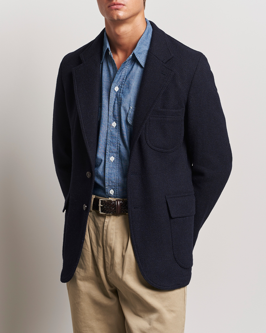 Herren | Sakkos | Drake's | MKVII Harris Tweed Blazer Navy