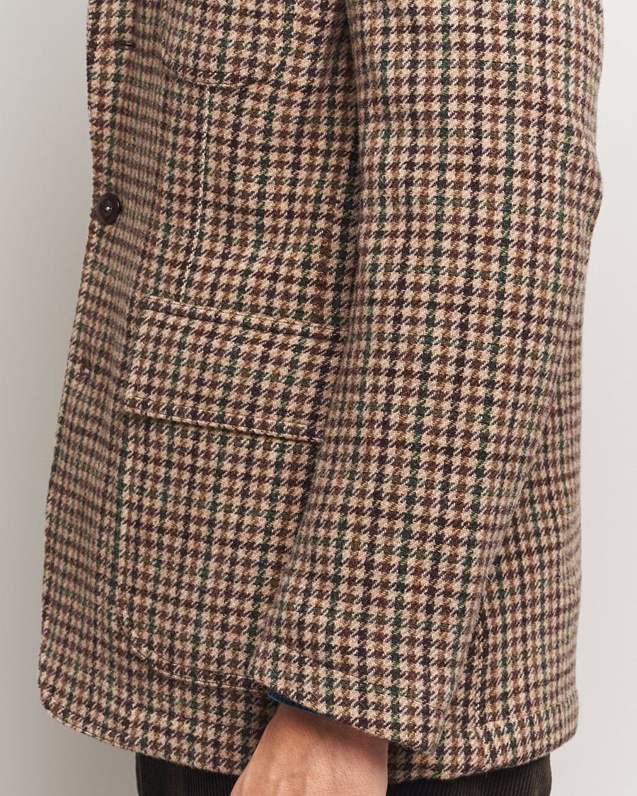 Herren | Sakkos | Drake's | MKVII Gun Check Tweed Blazer Brown