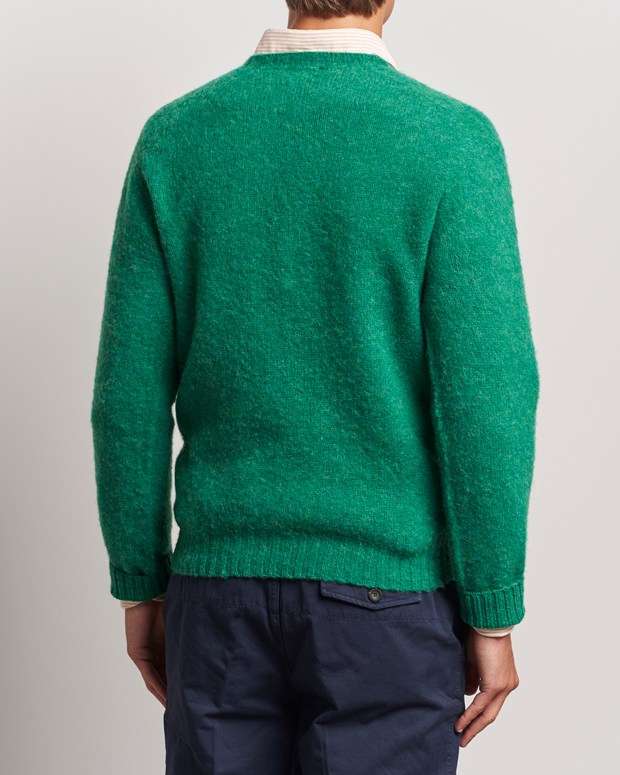 Herren | Pullover | Drake's | Brushed Shetland Crew Pixie Green