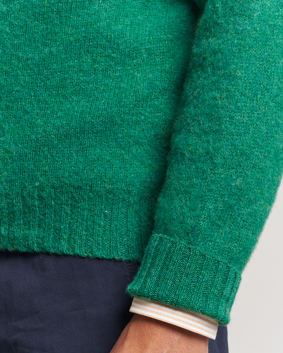 Herren | Pullover | Drake's | Brushed Shetland Crew Pixie Green
