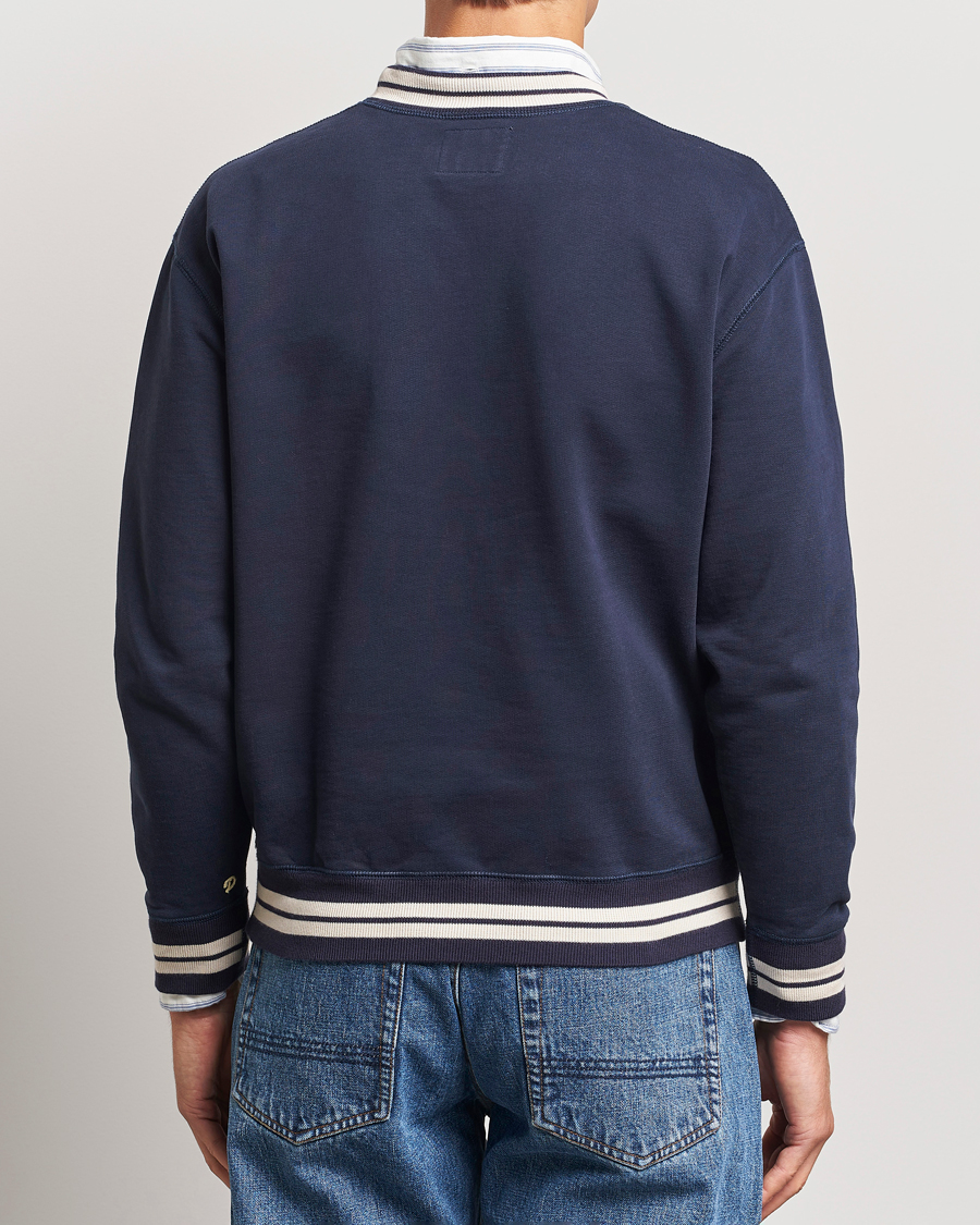 Herren | Pullover | Drake's | Striped Rib Sweatshirt Navy