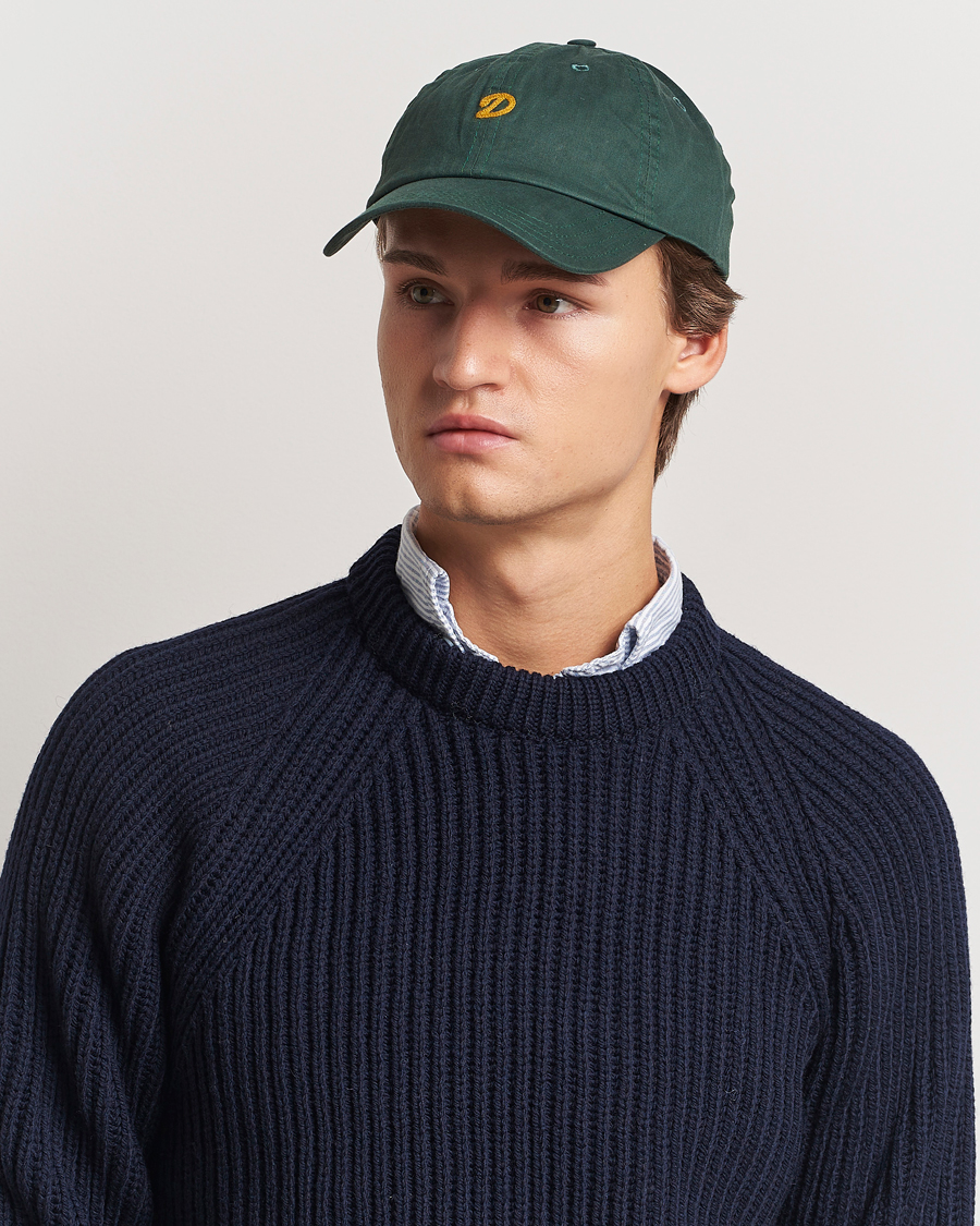 Herren | Drake's Waxed Herringbone Cap Bottle Green | Drake's | Waxed Herringbone Cap Bottle Green