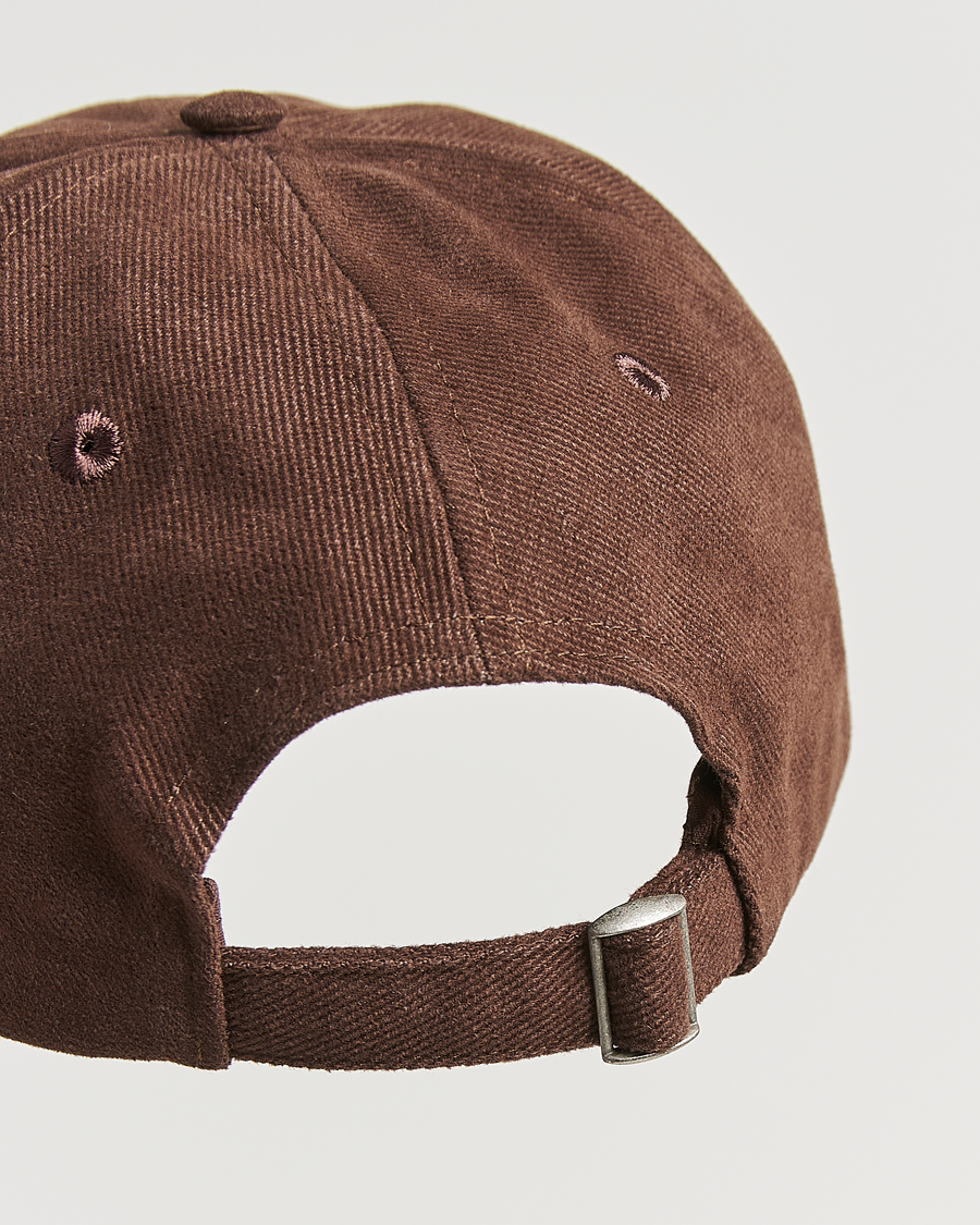 Herren | Drake's Embroidered Dog Heavy Twill Cap Brown | Drake's | Embroidered Dog Heavy Twill Cap Brown