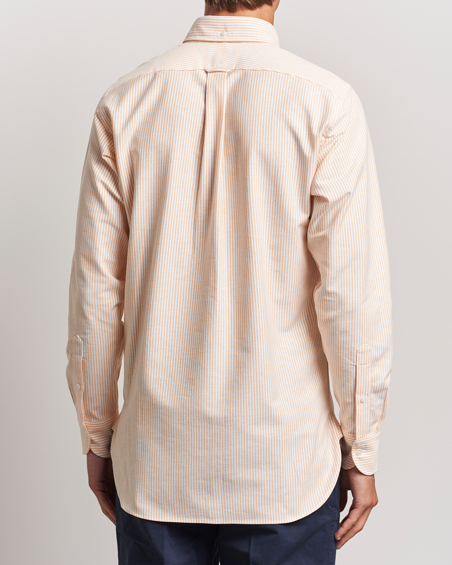 Herren | Hemden | Drake's | Striped Button Down Oxford Shirt Orange