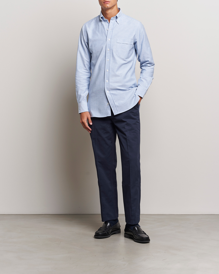 Herren | Hemden | Drake's | Button Down Oxford Shirt Blue