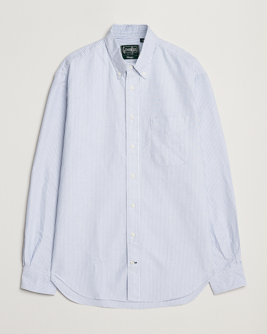Herren | Hemden | Gitman Vintage | Button Down Striped Oxford Shirt Light Blue