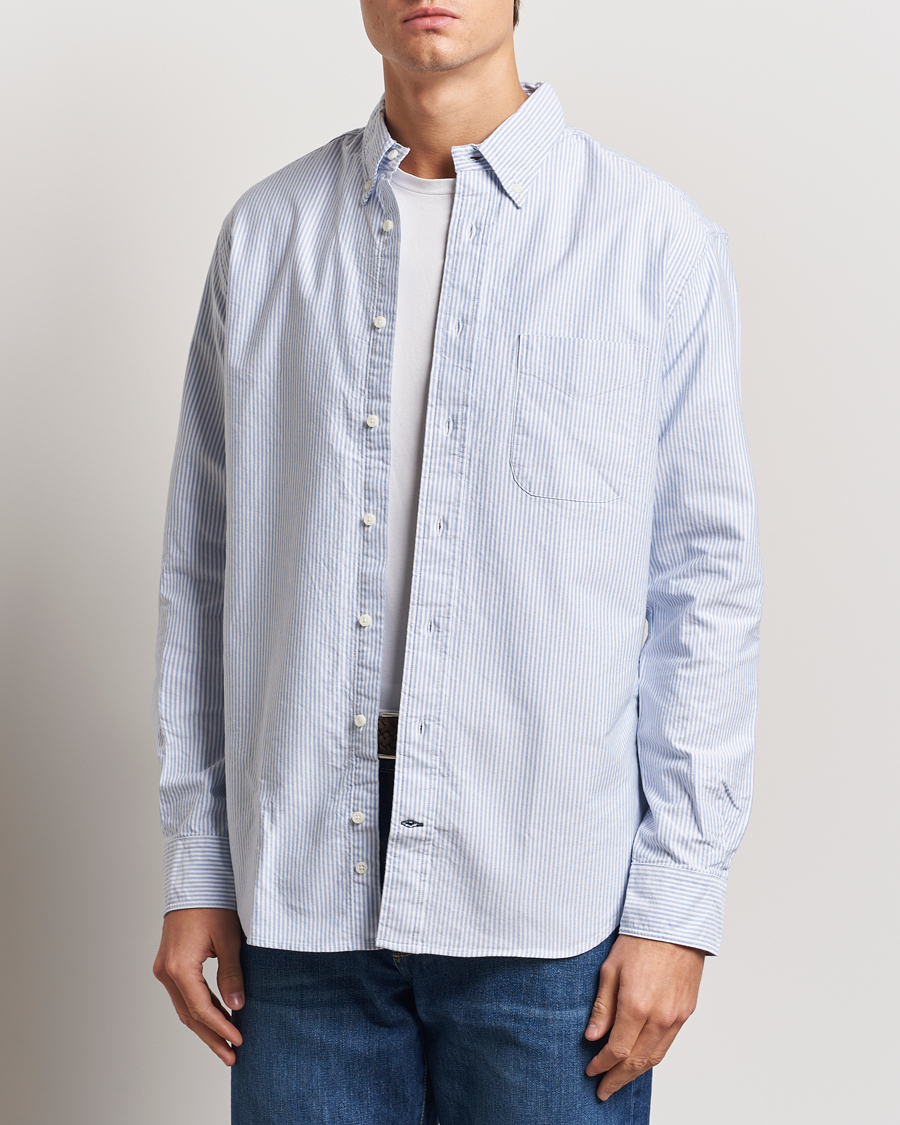 Herren | Hemden | Gitman Vintage | Button Down Striped Oxford Shirt Light Blue