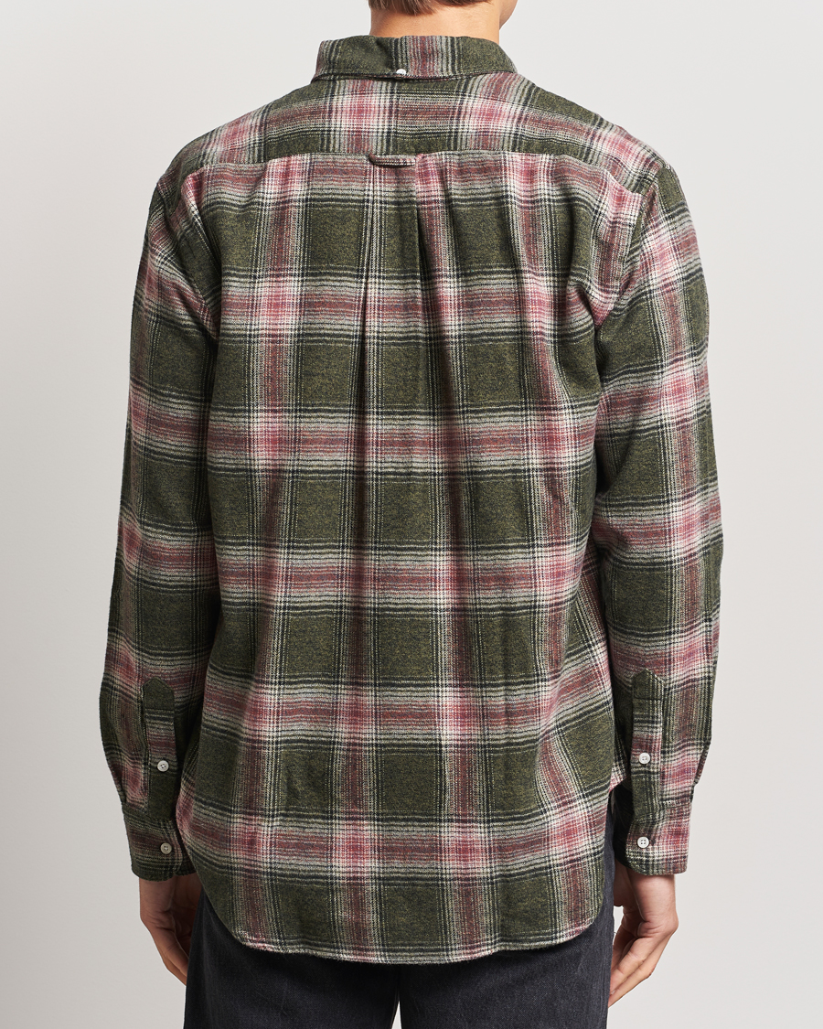 Herren | Hemden | Gitman Vintage | Button Down Brushed Flannel Shirt Olive Check