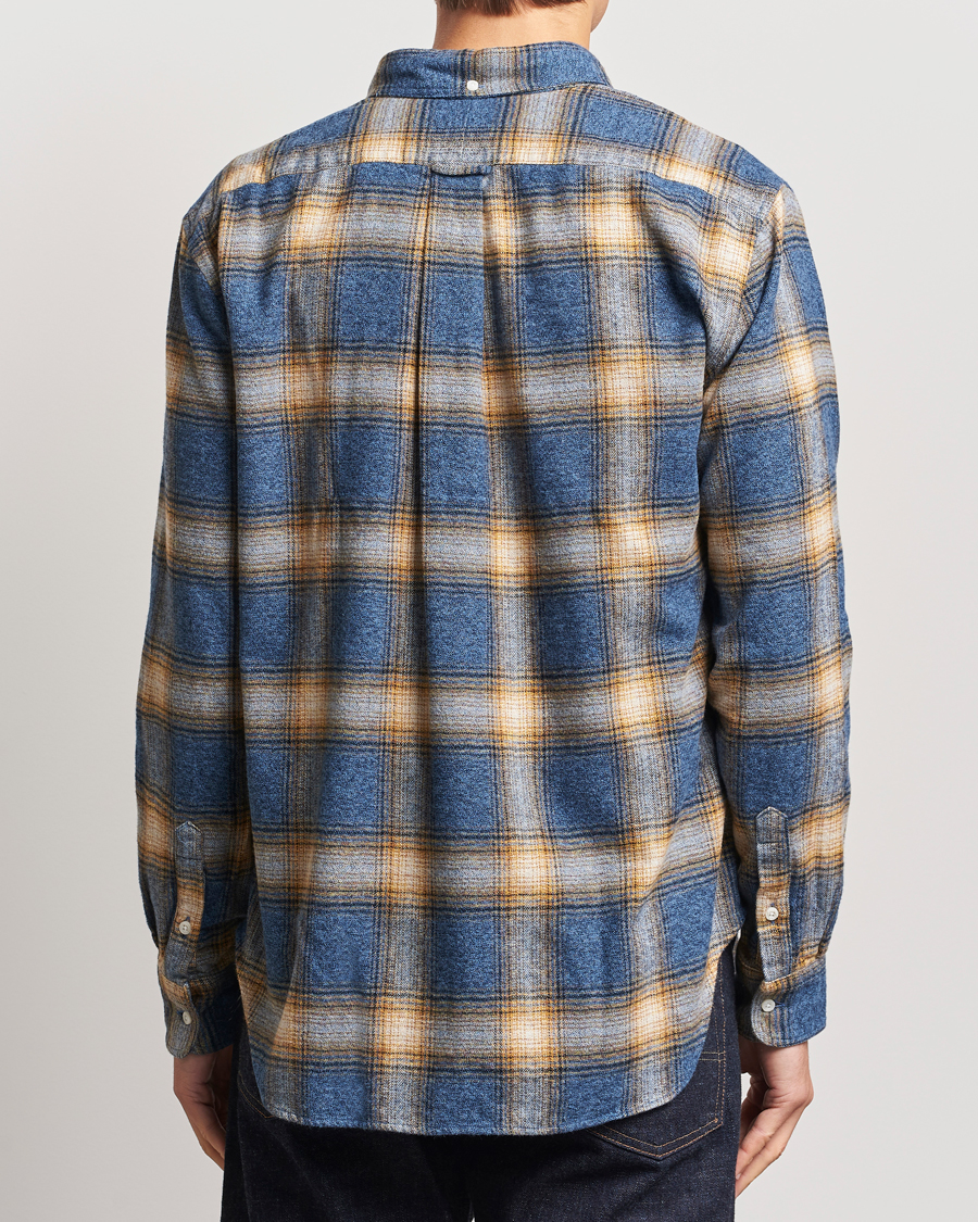 Herren | Hemden | Gitman Vintage | Button Down Brushed Flannel Shirt Blue Check