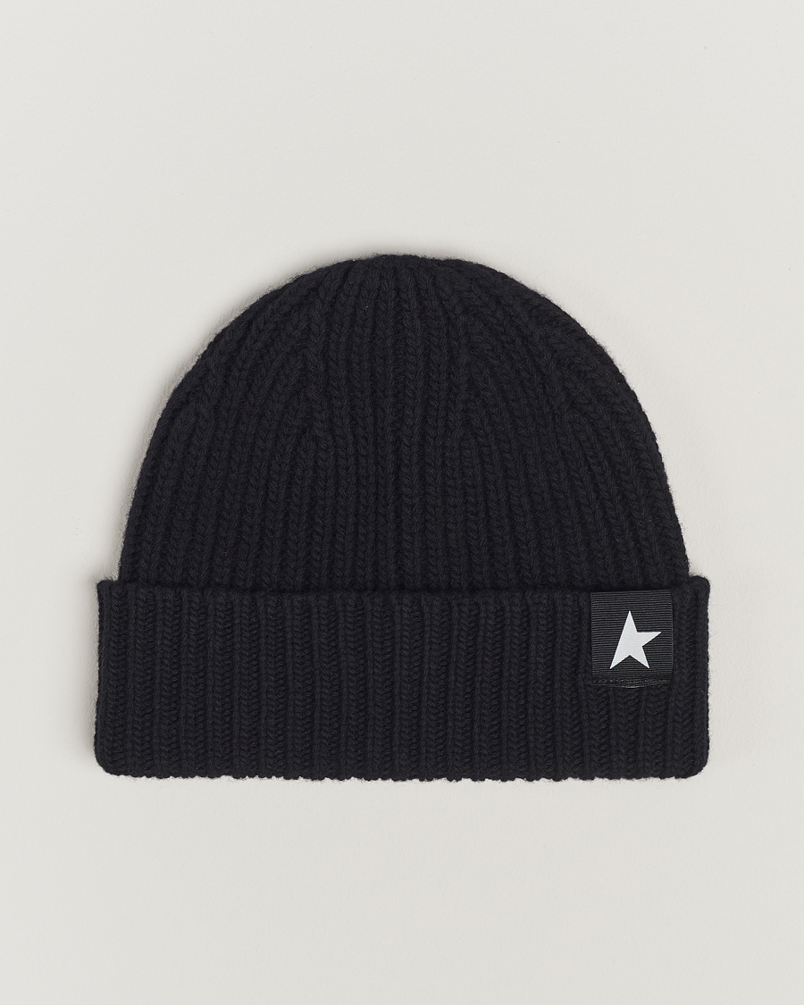 Herren | Golden Goose Rib Wool Beanie Black | Golden Goose | Rib Wool Beanie Black