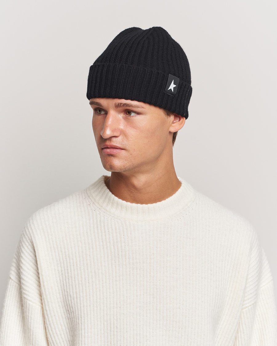 Herren | Golden Goose Rib Wool Beanie Black | Golden Goose | Rib Wool Beanie Black
