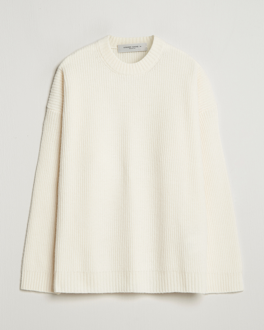 Herren | Pullover | Golden Goose | Brushed Rib Wool Sweater Heritage White