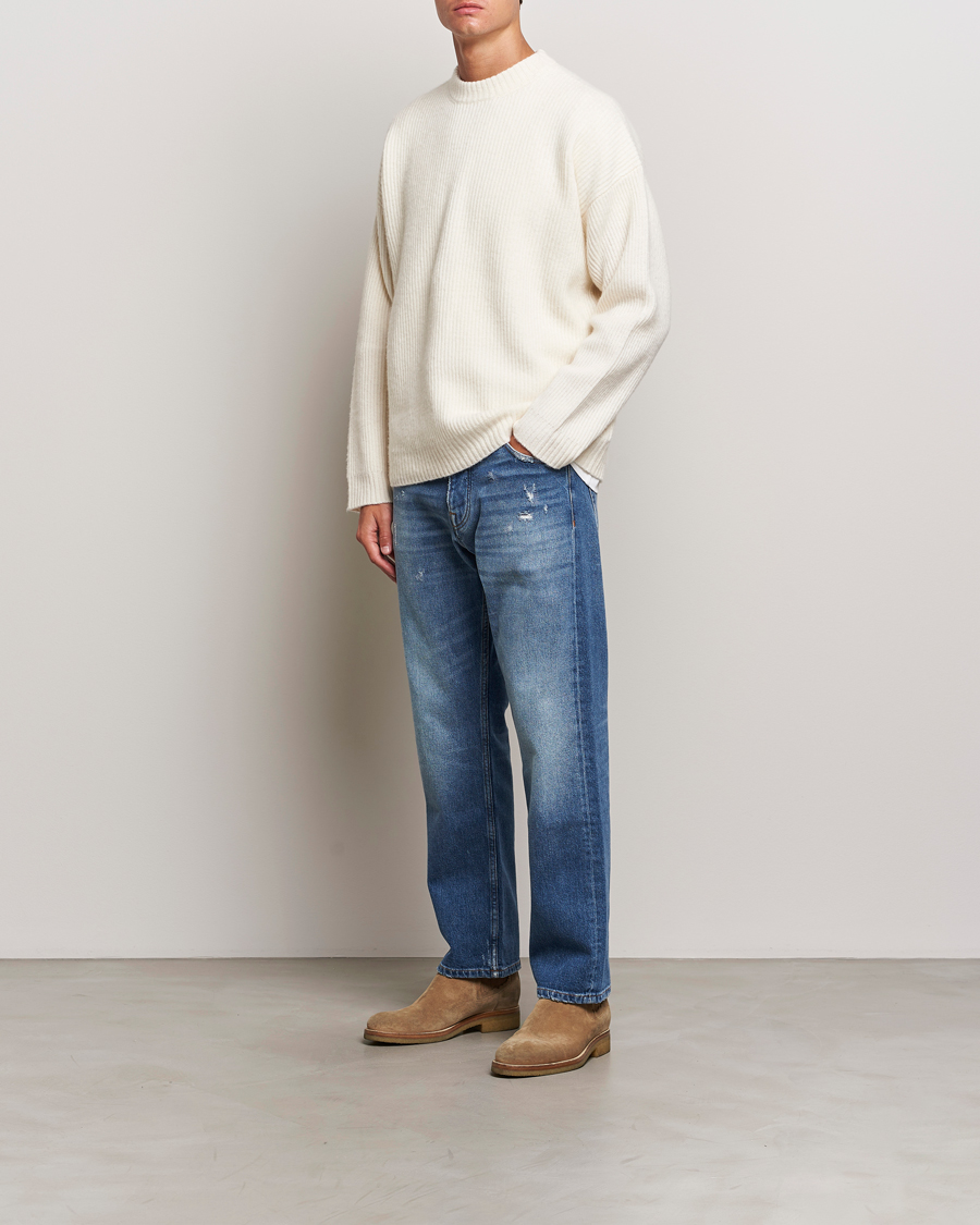 Herren | Pullover | Golden Goose | Brushed Rib Wool Sweater Heritage White