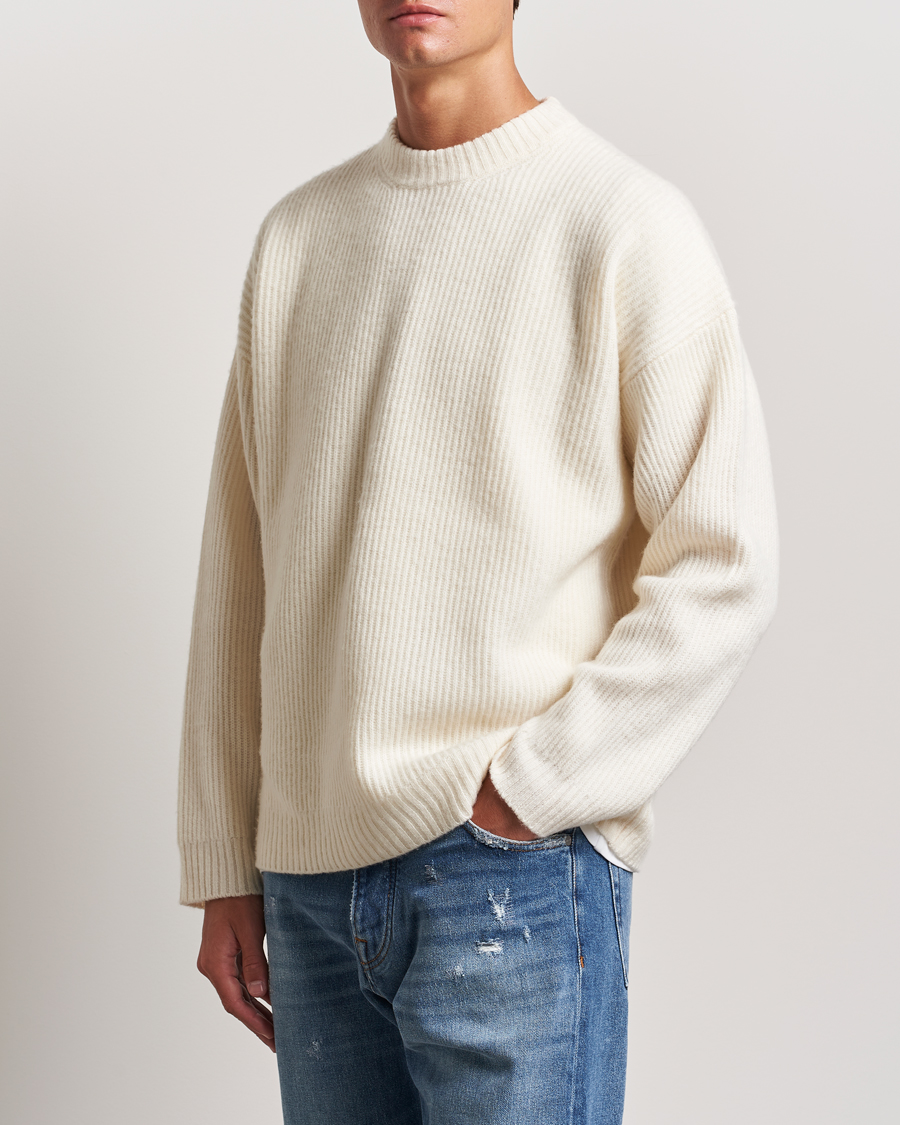 Herren | Pullover | Golden Goose | Brushed Rib Wool Sweater Heritage White