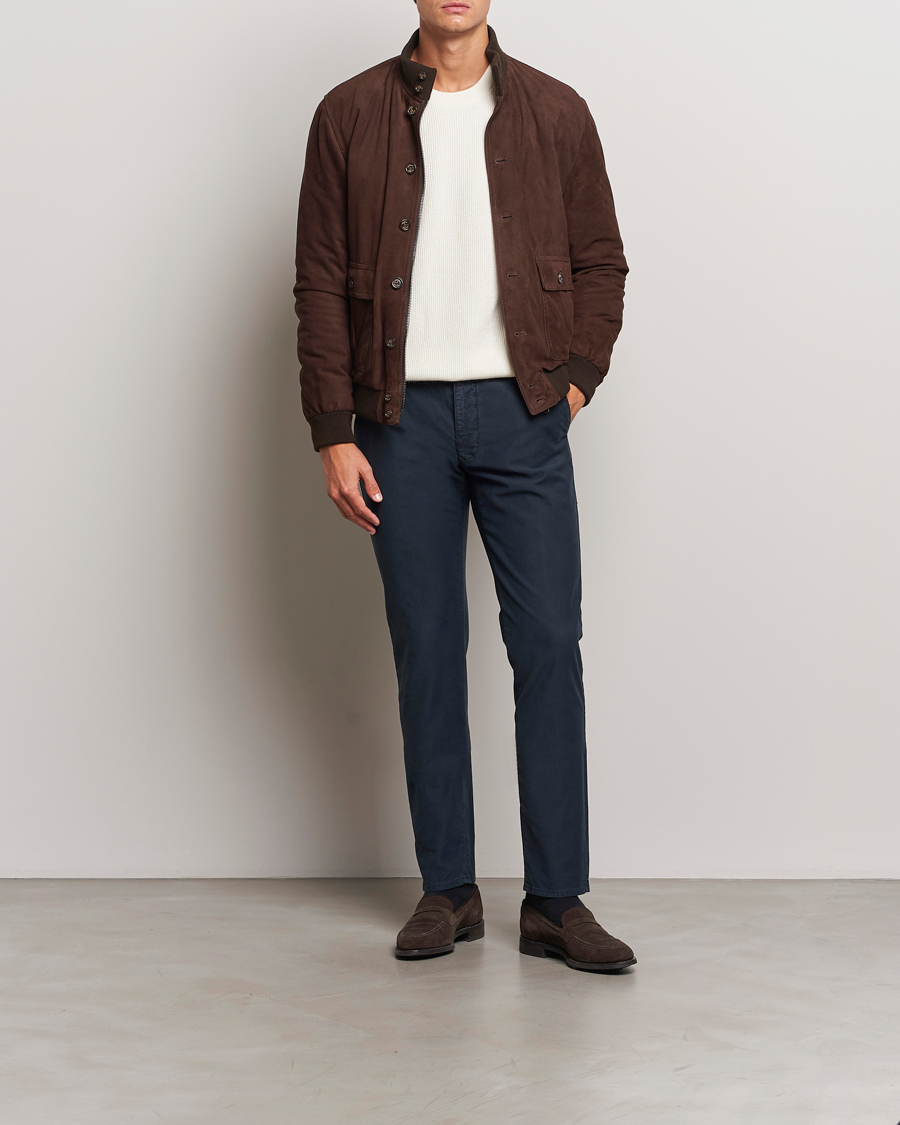 Herren | Hosen | Incotex | Slim Fit Garment Dyed Slacks Navy