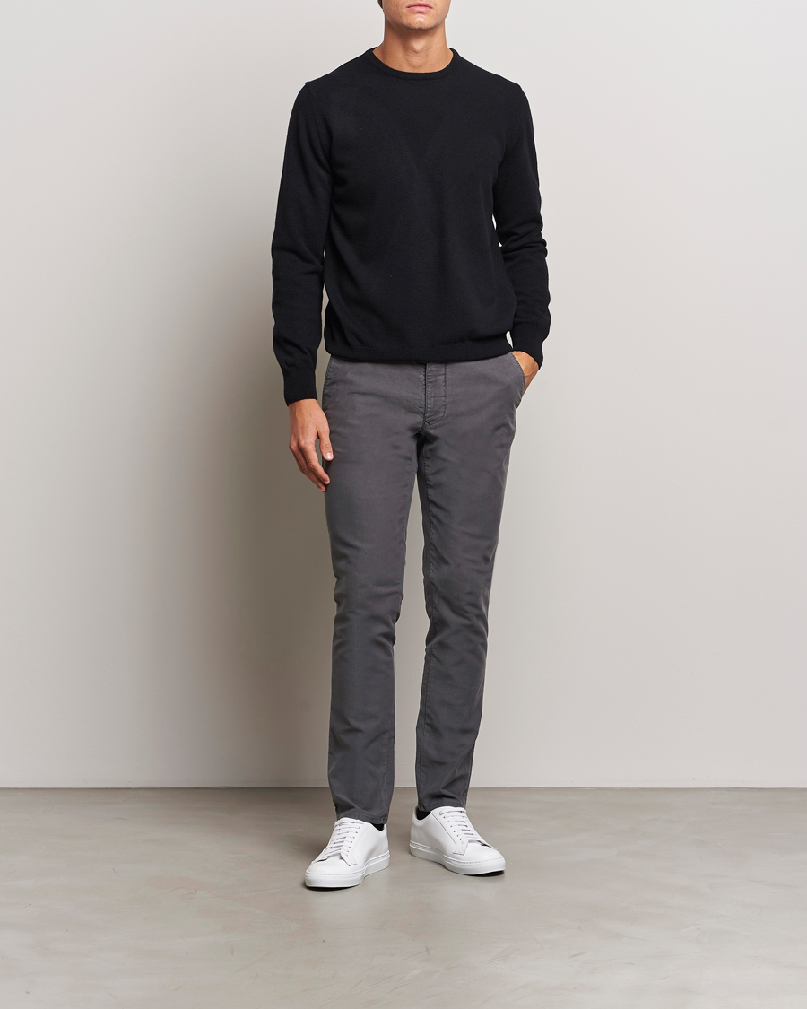 Herren | Hosen | Incotex | Slim Fit Garment Dyed Slacks Dark Grey