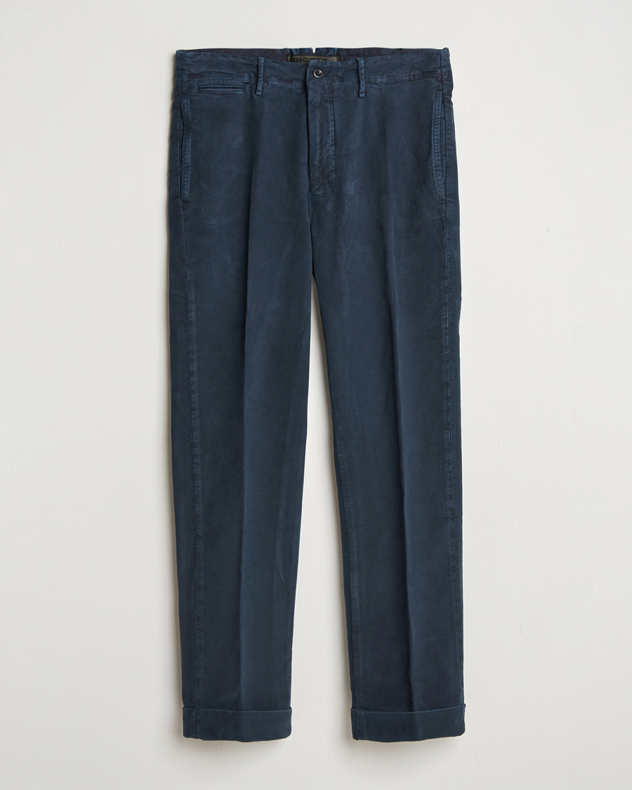 Herren | Hosen | Incotex | Regular Fit Moleskin Slacks Navy