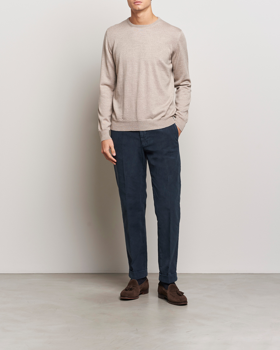 Herren | Hosen | Incotex | Regular Fit Moleskin Slacks Navy