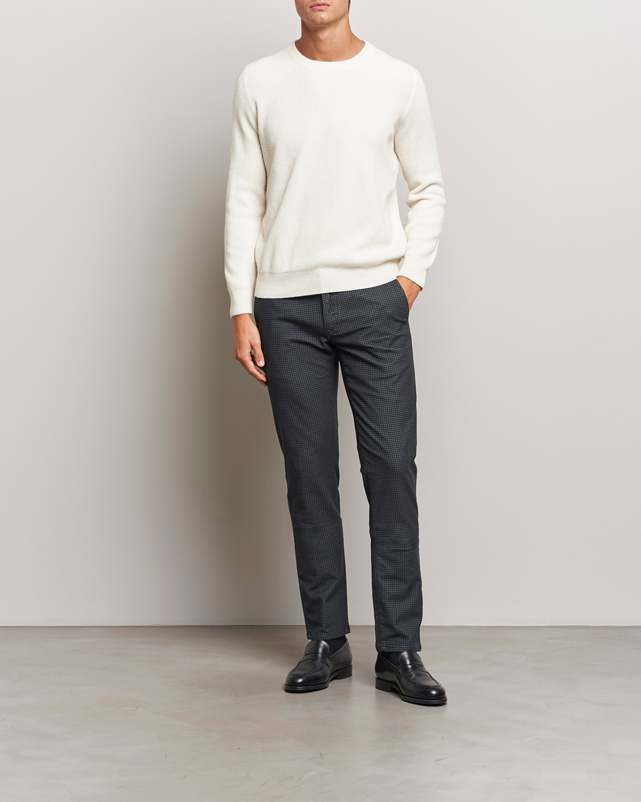 Herren | Hosen | Incotex | Slim Fit Houndstooth Cotton Pants Dark Grey