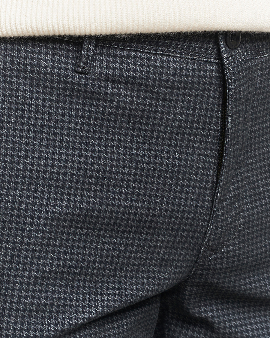 Herren | Hosen | Incotex | Slim Fit Houndstooth Cotton Pants Dark Grey