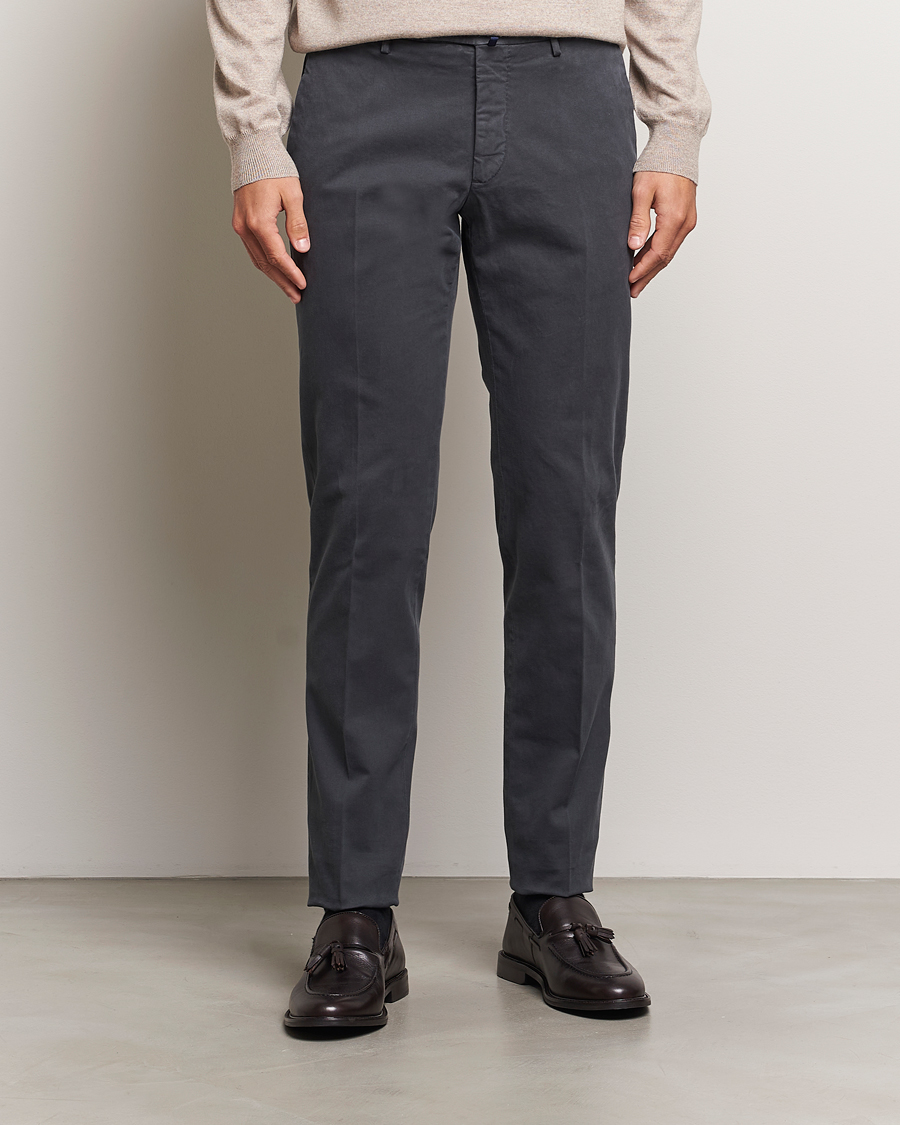 Herren | Hosen | Incotex | Slim Fit Cotton Stretch Chinos Dark Grey
