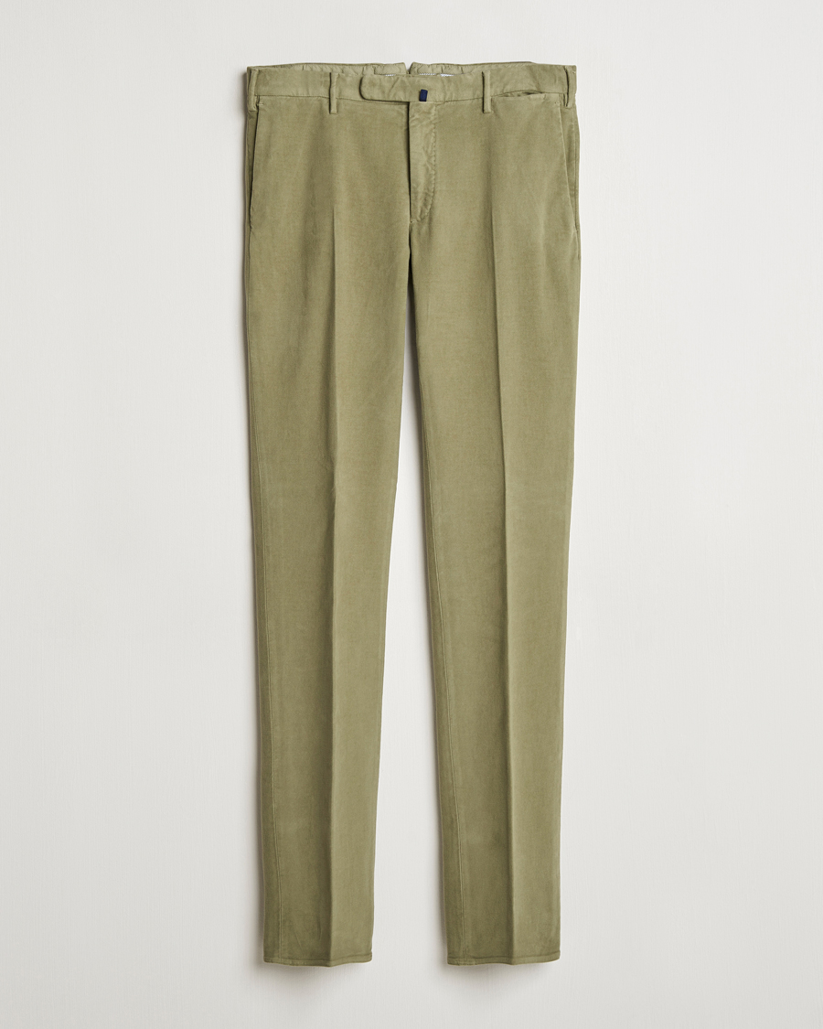 Herren | Hosen | Incotex | Slim Fit Luxury Moleskine Trousers Sage