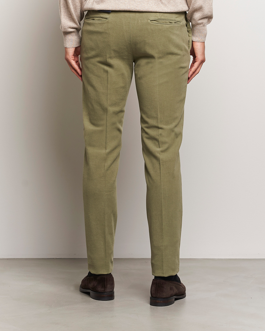 Herren | Hosen | Incotex | Slim Fit Luxury Moleskine Trousers Sage