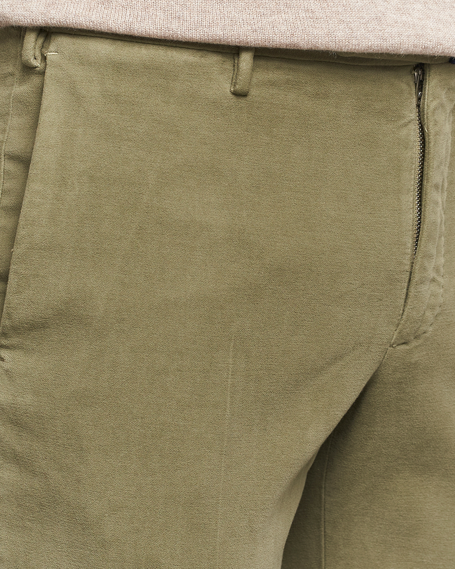 Herren | Hosen | Incotex | Slim Fit Luxury Moleskine Trousers Sage