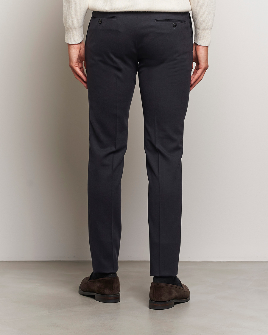 Herren | Hosen | Incotex | Silm Fit Washable Flannel Trousers Navy