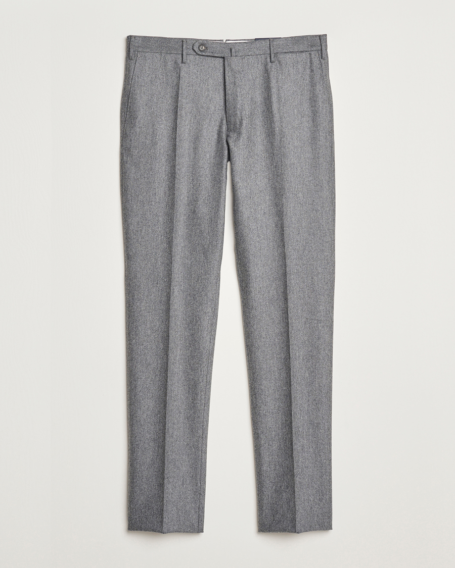 Herren | Hosen | Incotex | Slim Fit Carded Flannel Trousers Grey Melange